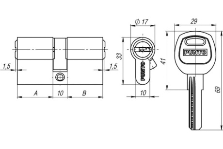 Купить Цилиндр "Punto" A200/60mm  25х10х25  мат. никиль 5кл  30217 фото №7