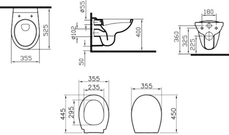 Купить Комплект Vitra Uno подвесной унитаз+инсталляция+кнопка 9773В003-7206 фото №19