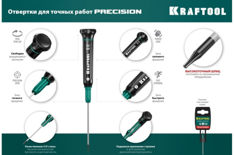 Купить Precision отвертка для точных работ SL 1.5  KRAFTOOL  25681-1.5 фото №12