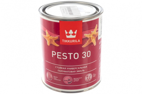 Купить Эмаль алкидная стойкая TIKKURILA PESTO 30 База А полуматовая 0,9 л фото №2