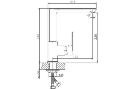 Купить Смеситель на кухню "Haiba" хром  HB70505 фото №5