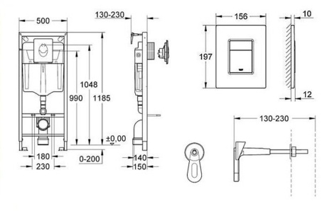 Купить Инсталляция для подвесного унитаза Grohe Rapid-SL 38772001 фото №2