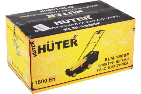 Купить Газонокосилка электро HUTER ELM-1800P 1 8кВт колесная пластиковый травосборник фото №7